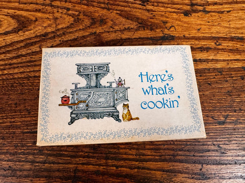 Here's What's Cookin' Stove Vintage Double Recipe Cards
