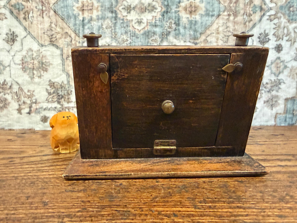 Vintage Perpetual Desk Calendar with Metal and Wood Frame