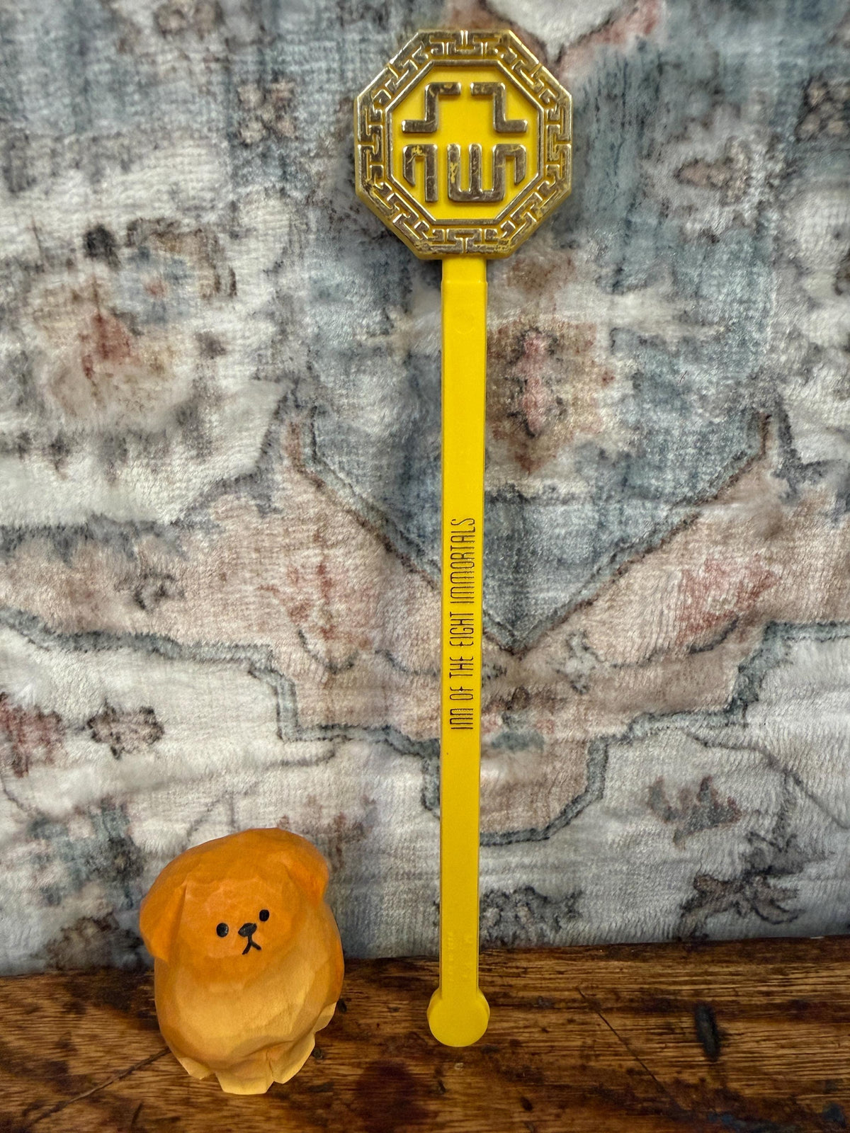 Inn of the Eight Immortals Yellow Plastic Stir Stick