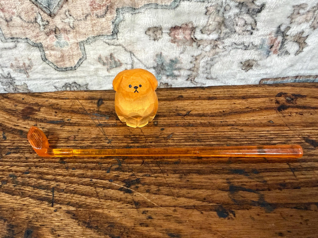 Vintage Amber Golf Club Plastic Swizzle Stick for Cocktails