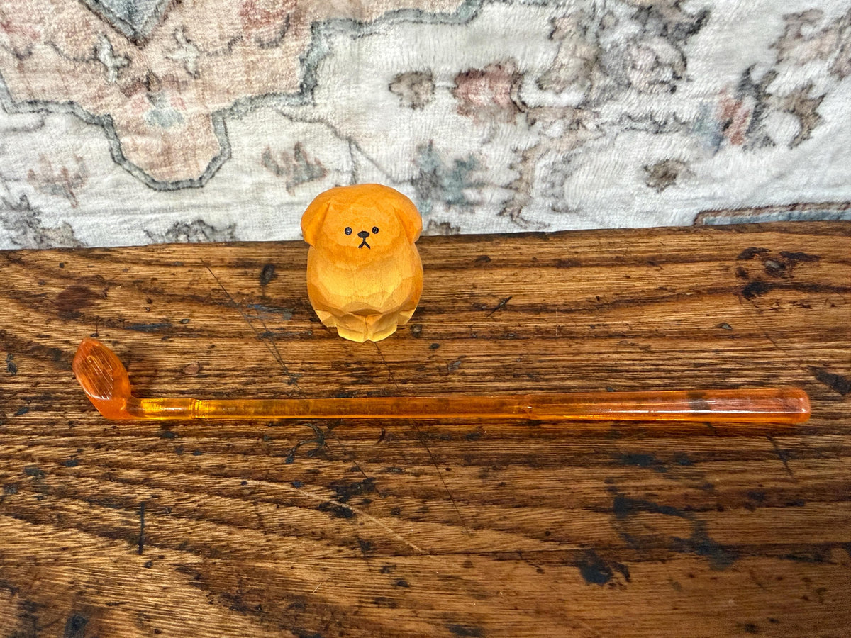 Vintage Amber Golf Club Plastic Swizzle Stick for Cocktails
