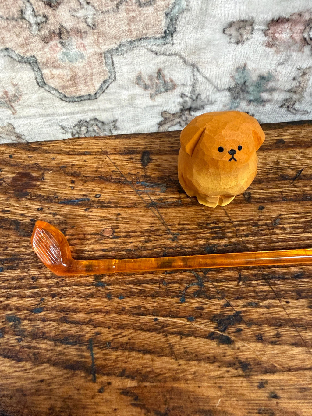 Vintage Amber Golf Club Plastic Swizzle Stick for Cocktails