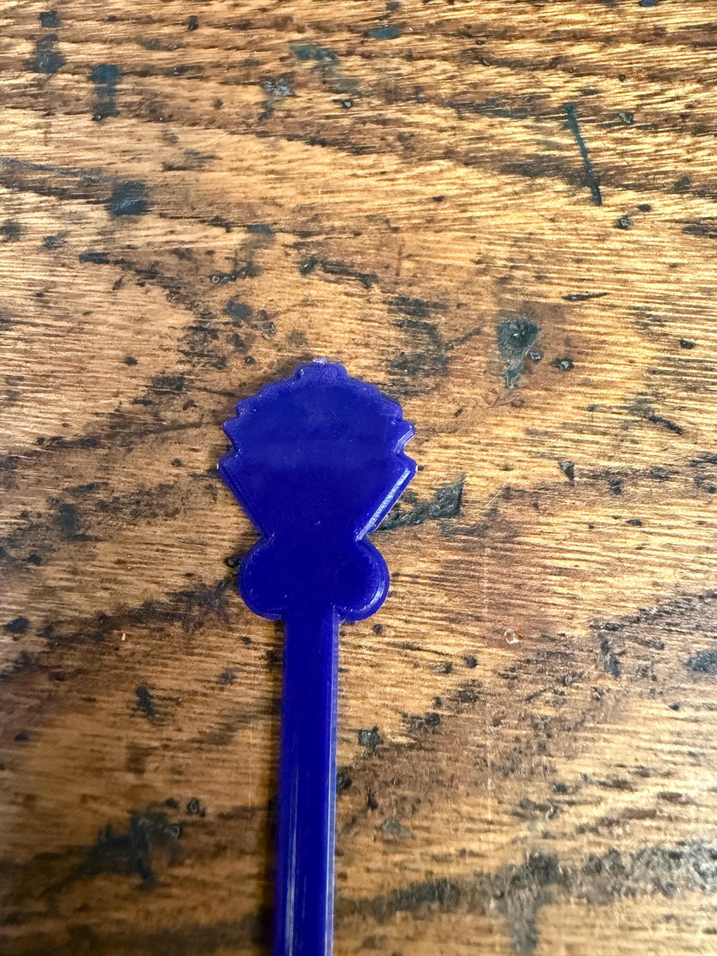 Vintage Blue Plastic Cocktail Stirrer from the Ritz