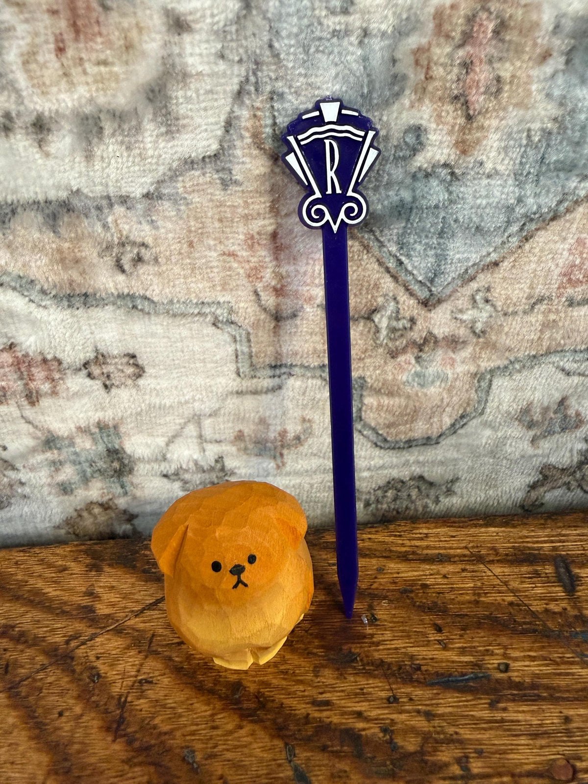 Vintage Blue Plastic Cocktail Stirrer from the Ritz