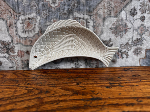 1975 Pitz and Floyd Hand-Painted Fish-Shaped Ceramic Dish