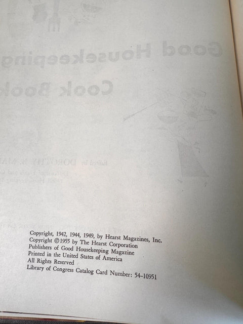 Good Housekeeping Cook Book by Hearst | 1955 Hardback