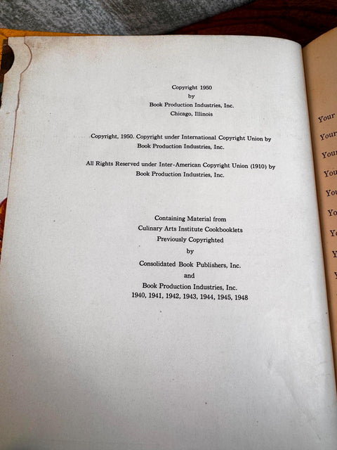 The CIA Encyclopedic Cookbook by Berolzheimer | 1950 Hardback