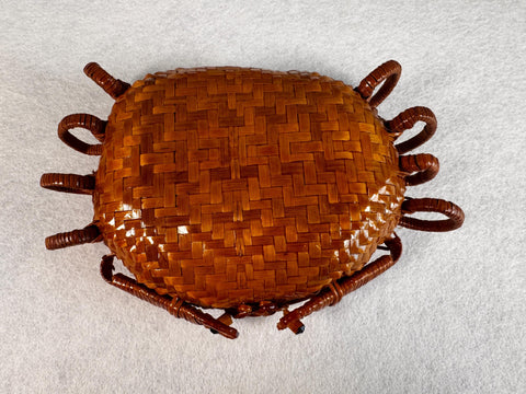 Vintage Woven Crab Basket with Lid