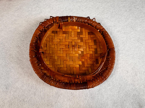 Vintage Woven Crab Basket with Lid