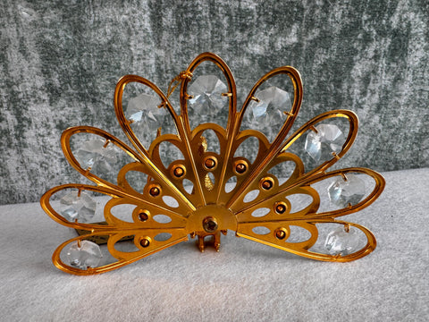Crystal Creations Austrian Crystal 24K Gold Plated Peacock Figurine by KG & C, Inc.