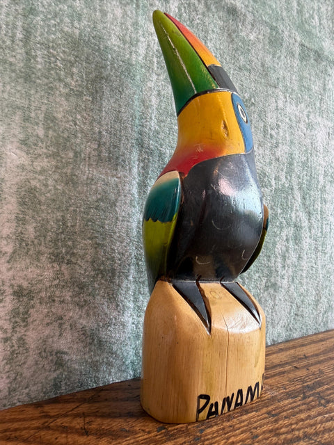 Hand Painted Wooden Toucan Figurine from Panama
