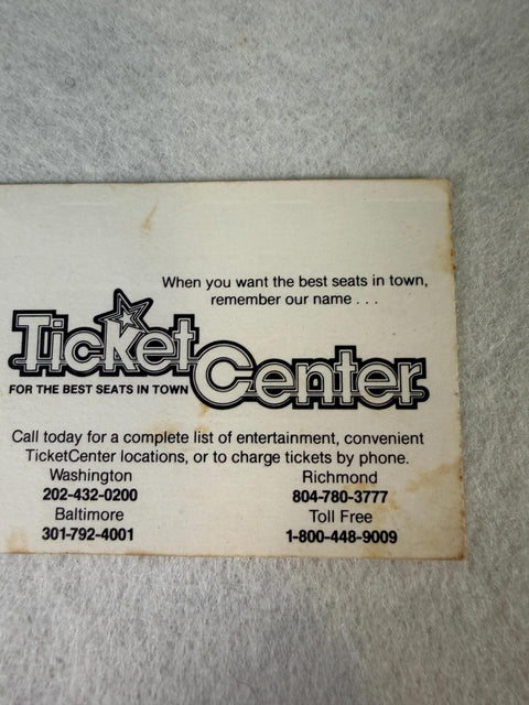 Pink Floyd Concert Ticket Capital Centre 1987