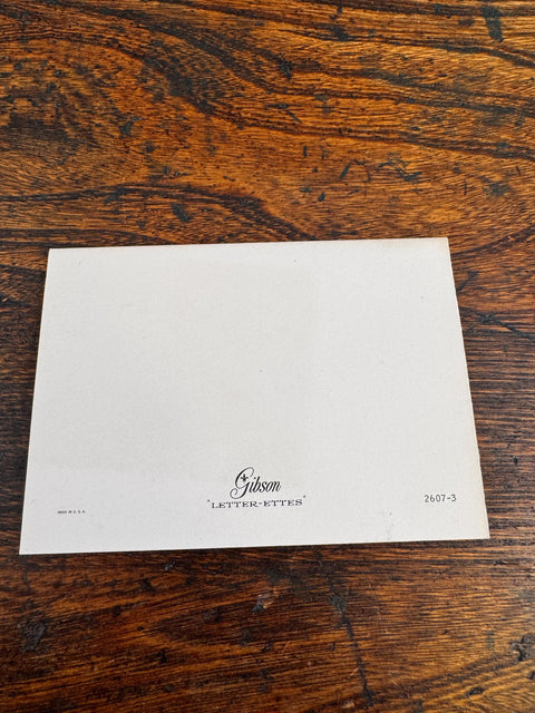 Lot of 3 Gibson Letter-Ettes Greeting Cards with Floral and Musical Note Design