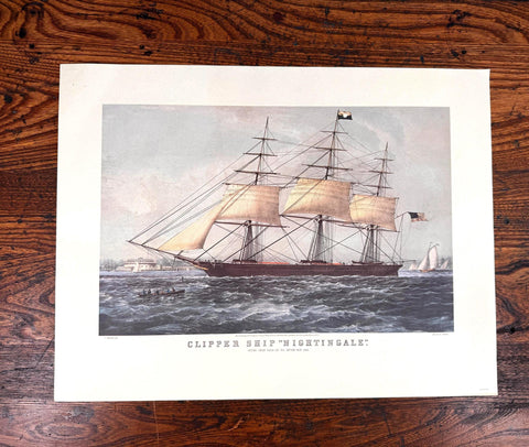 Clipper Ship 'Nightingale' Lithograph by Charles Parsons for Currier & Ives