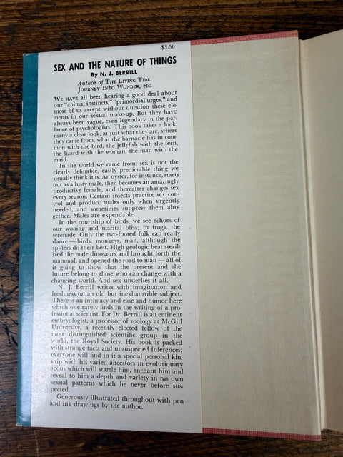 Sex and the Nature of Things by N.J. Berrill | 1953 Hardback
