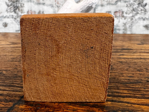 Hand Carved Wooden Bird Figurine on Block Base