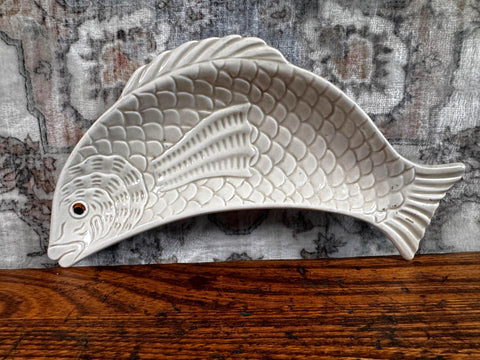 1975 Pitz and Floyd Hand-Painted Fish-Shaped Ceramic Dish