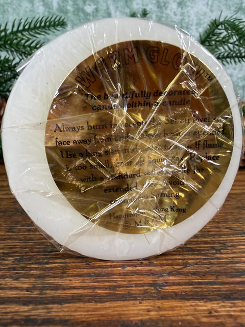 Warm Glow Bayberry Scented Candle with Holiday Toy Sleigh Design