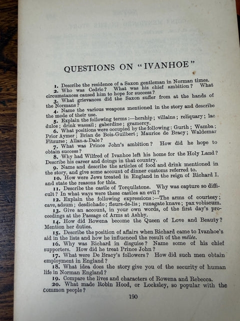 Ivanhoe by Sir Walter Scott | 1926 Hardback Abridged Edition