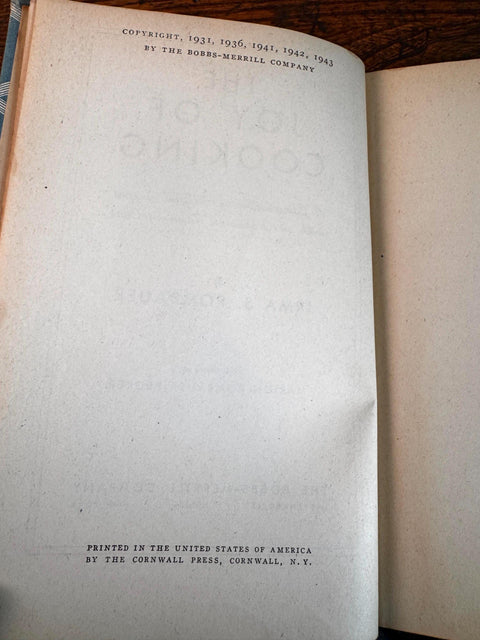 The Joy of Cooking by Irma Rombauer | 1943 Hardback Cookbook