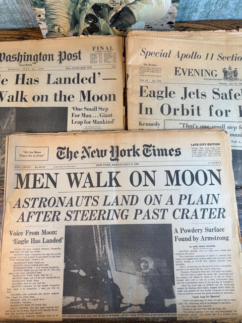 The Eagle Has Landed Moon Landing July 21, 1969 Newspapers