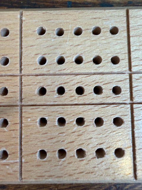 Milton Bradley Vintage Wooden Cribbage Board with Original Box