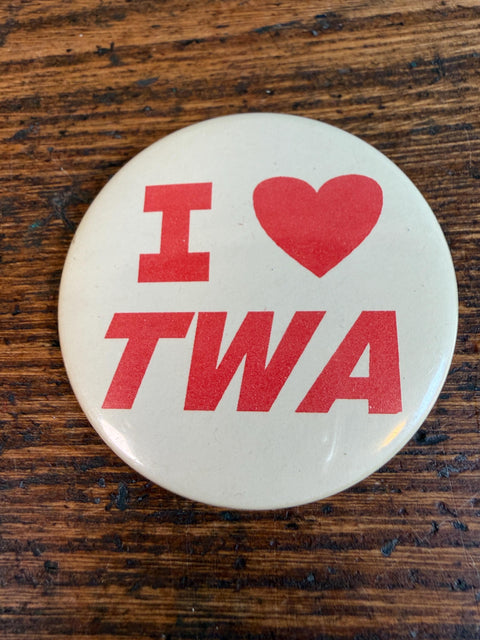 I Heart TWA Vintage Pinback Button