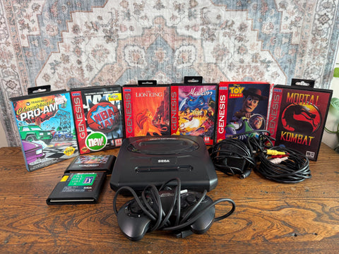 Sega Genesis Console Bundle | 8 Games, Controllers, Boxed Games & Cables | Tested