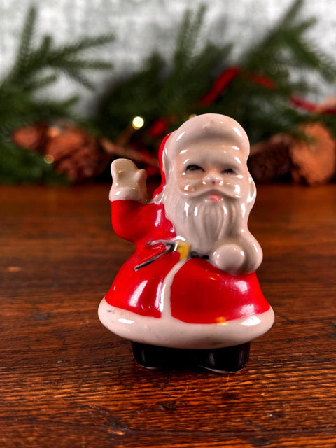 Vintage Ceramic Santa Claus Salt and Pepper Shakers from Japan