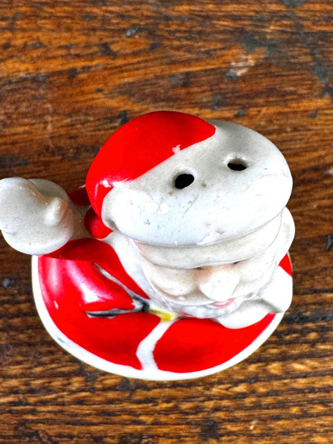 Vintage Ceramic Santa Claus Salt and Pepper Shakers from Japan