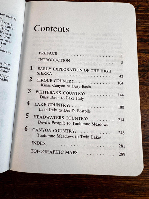 Timberline Country The Sierra High Route by Steve Roper | 1982 Paperback Guidebook