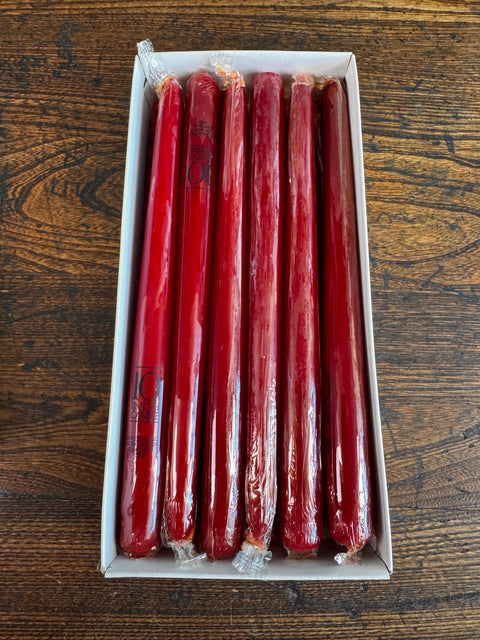 Columbia Cranberry Dinner Taper Candles - Set of 12, 10-Inch