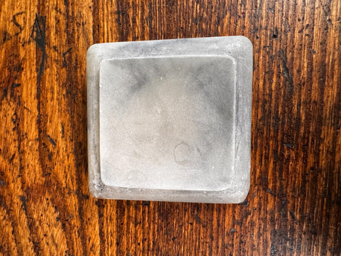 Frosted Glass Decorative Box with White Bird Motif
