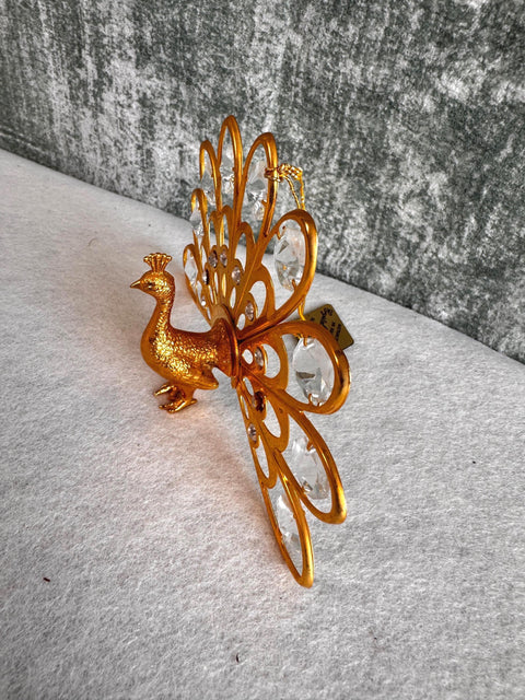 Crystal Creations Austrian Crystal 24K Gold Plated Peacock Figurine by KG & C, Inc.