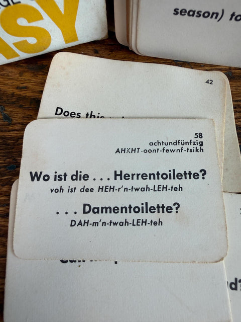 Speak Easy Pocket Language Cards - Vintage Travel Language Learning Set
