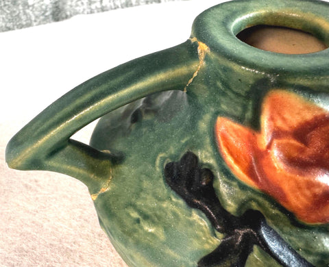 1943 Roseville Pottery Candle Holders with Floral Motif