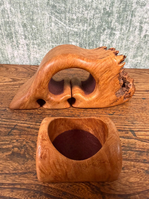 Vintage Fred & Marilyn Buss Maple Burl Puzzle Box