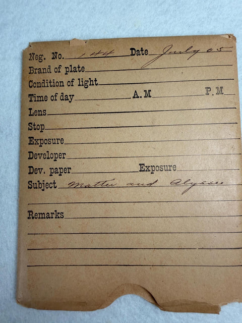 1905 Vintage Glass Plate Negative