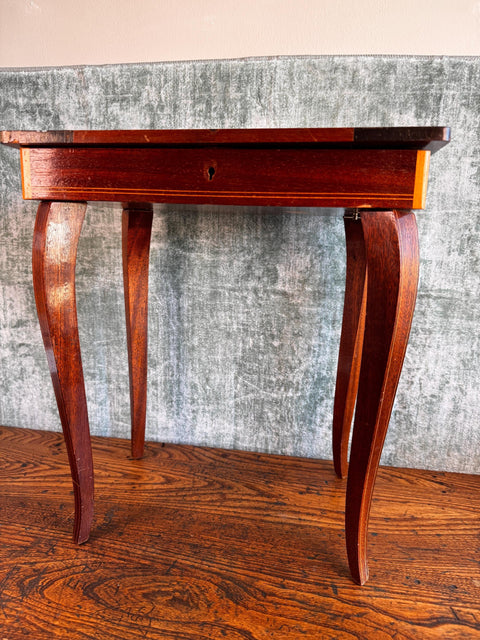 Vintage Italian Inlaid Music Box Table – Marquetry Side Table – Isola di Capri