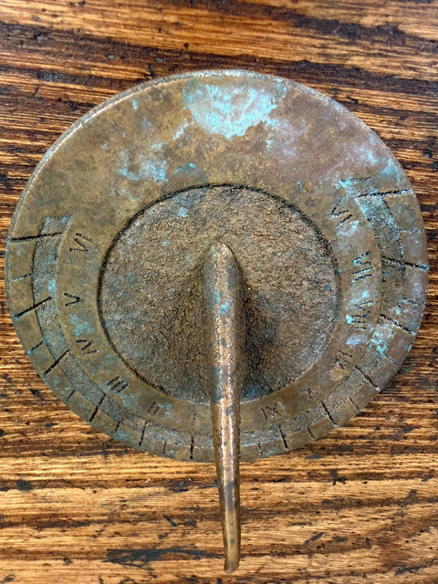 Small Metal Sundial with Roman Numerals