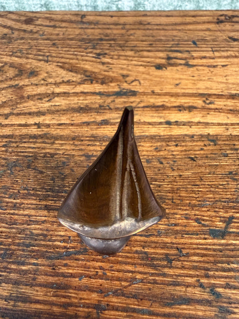 Small Metal Sailboat Figurine with Vintage Charm
