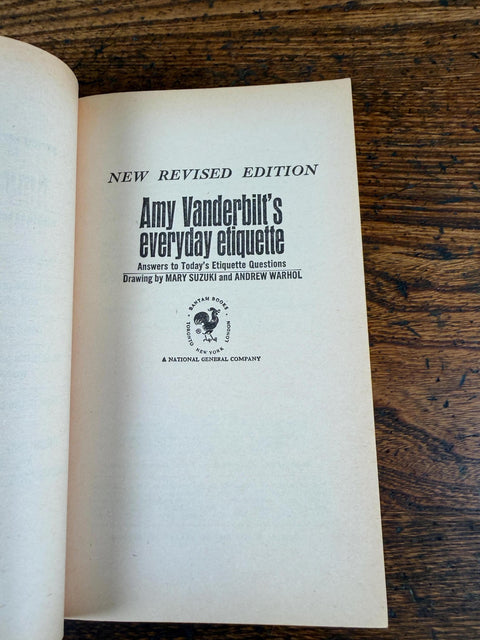 Amy Vanderbilt’s Everyday Etiquette by Amy Vanderbilt | 1970 Paperback, Drawings by Andy Warhol