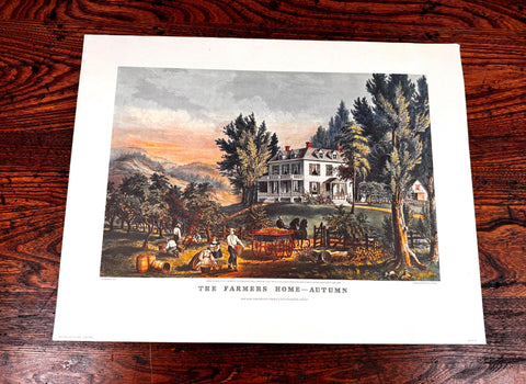 The Farmers Home - Autumn by The Columbus Bank Note Company Lithographers