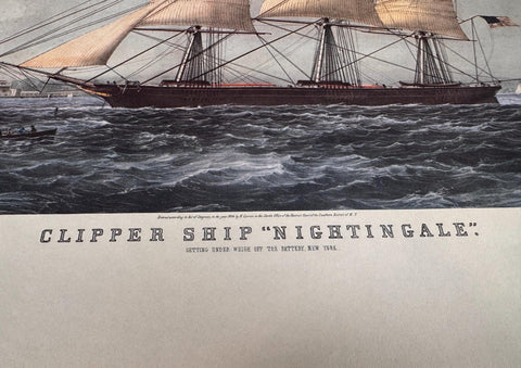 Clipper Ship 'Nightingale' Lithograph by Charles Parsons for Currier & Ives