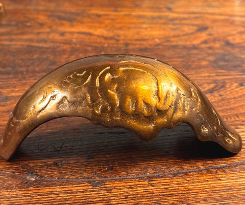 Brass Reindeer and Sleigh Figurine Holiday Decor