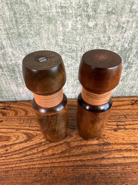 Woodcrest Stysom Inc. Japan Wooden Salt and Pepper Shakers with Grinder