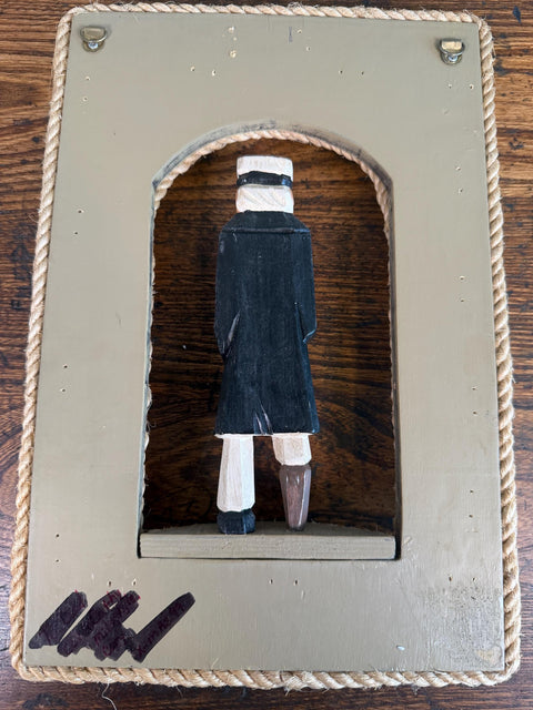 Wooden Nautical Captain Wall Hanging with Rope Frame