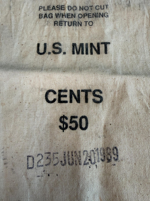 1989 U.S. Mint Coin Bag for Cents - 50 Dollars