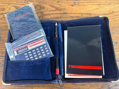 TWA Branded Travel Organizer Kit with Calculator and Address Book