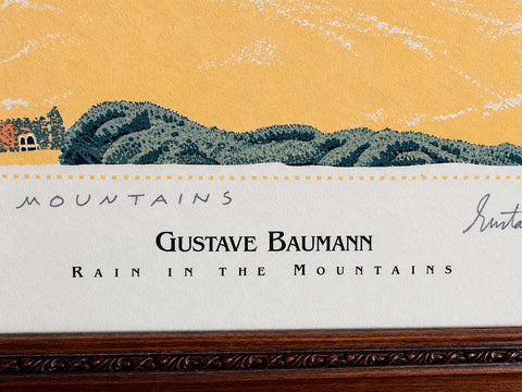 Vintage Gustave Baumann Rain in the Mountains Framed Art Print Reproduction